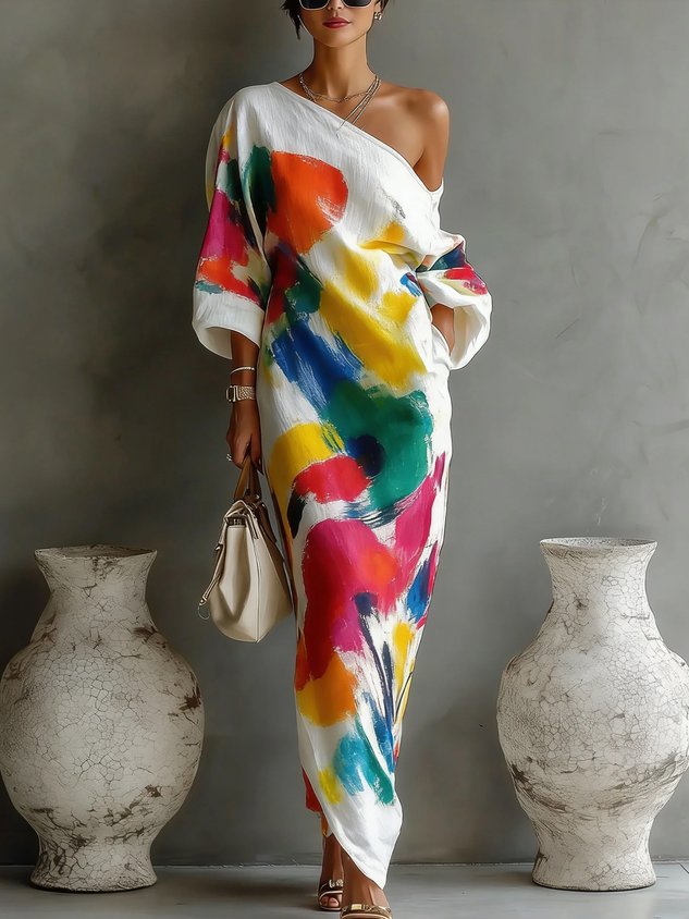 Thea | Abito Maxi a Spalla Unica