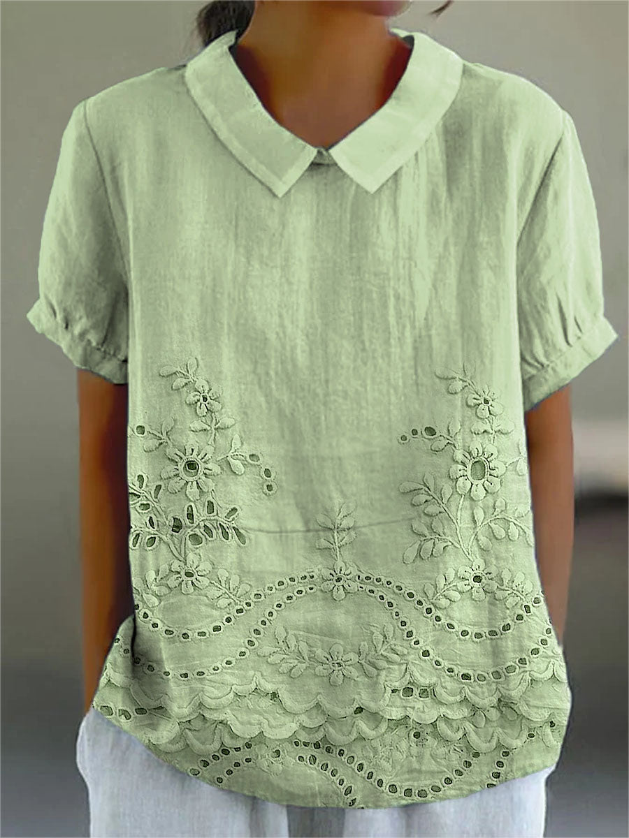 Lily - camicia ricamata a fiori in variante colore