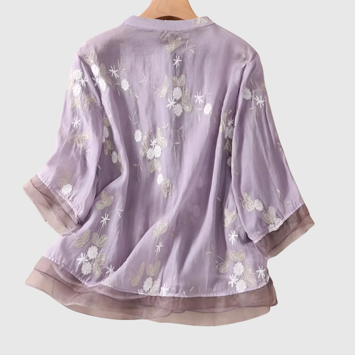 MIREILLE | TOP CON RICAMO FLOREALE