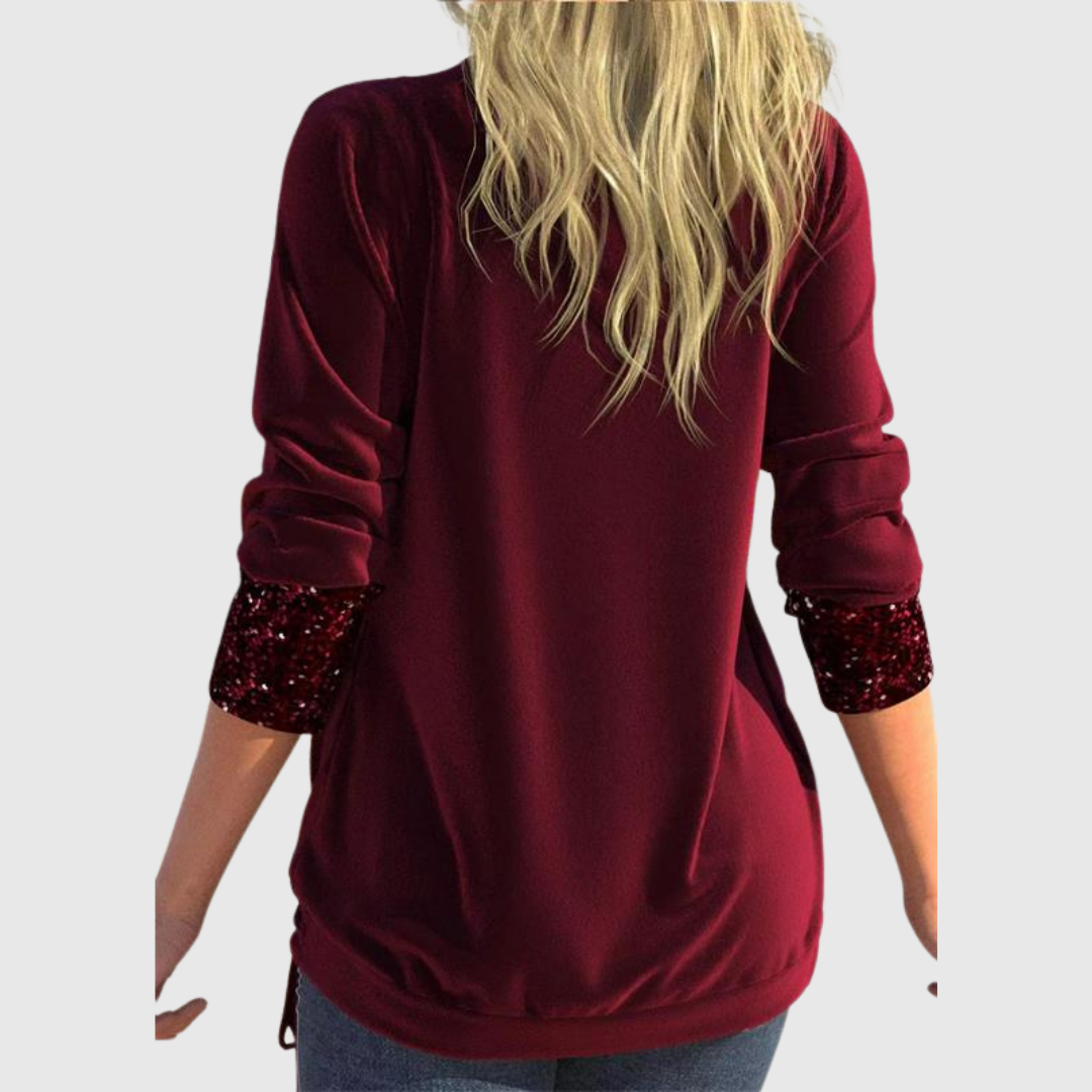 Odeline | Blusa con Paillettes a Strati