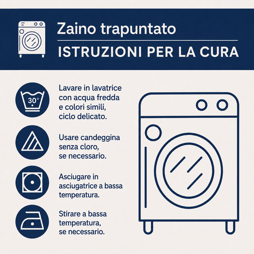 Dettagli tecnici dello zaino trapuntato Maria Milano