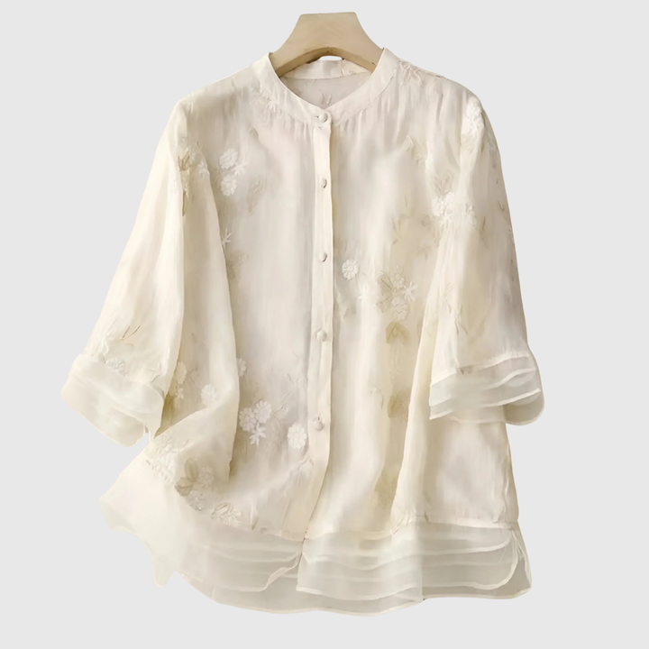 MIREILLE | TOP CON RICAMO FLOREALE