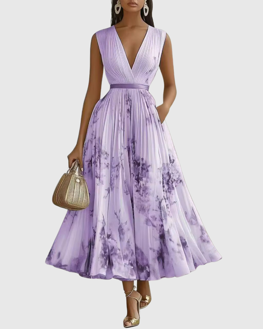 Abito maxi plissettato Rowella da donna - Maria Milano