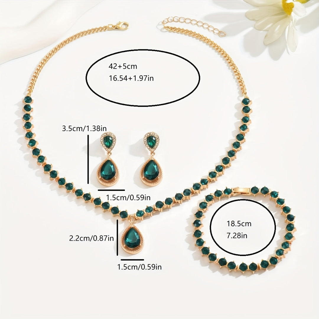 Set di gioielli geometrico con cristalli