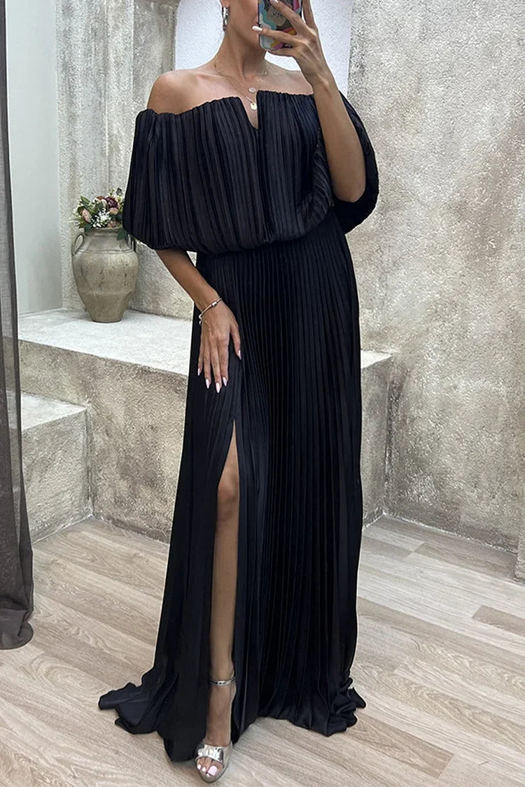ARABELLA | ABITO MAXI PLISSETTATO ELEGANTE