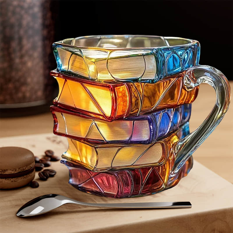 Tazza della Felicità 3D Unica e Fatta a Mano per Appassionati di Lettura