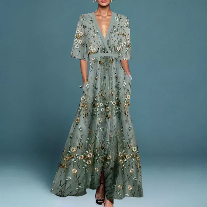 Sophia | Abito Elegante da Sera con Motivo Floreale