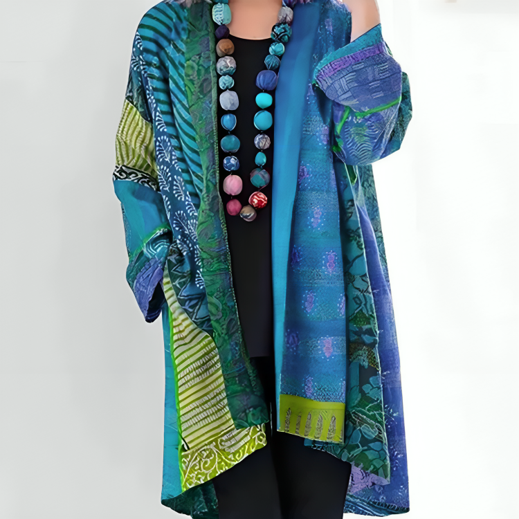 DAHLIENNE | CARDIGAN IN MAGLIA ELEGANTE CON TAGLIO A STRATI