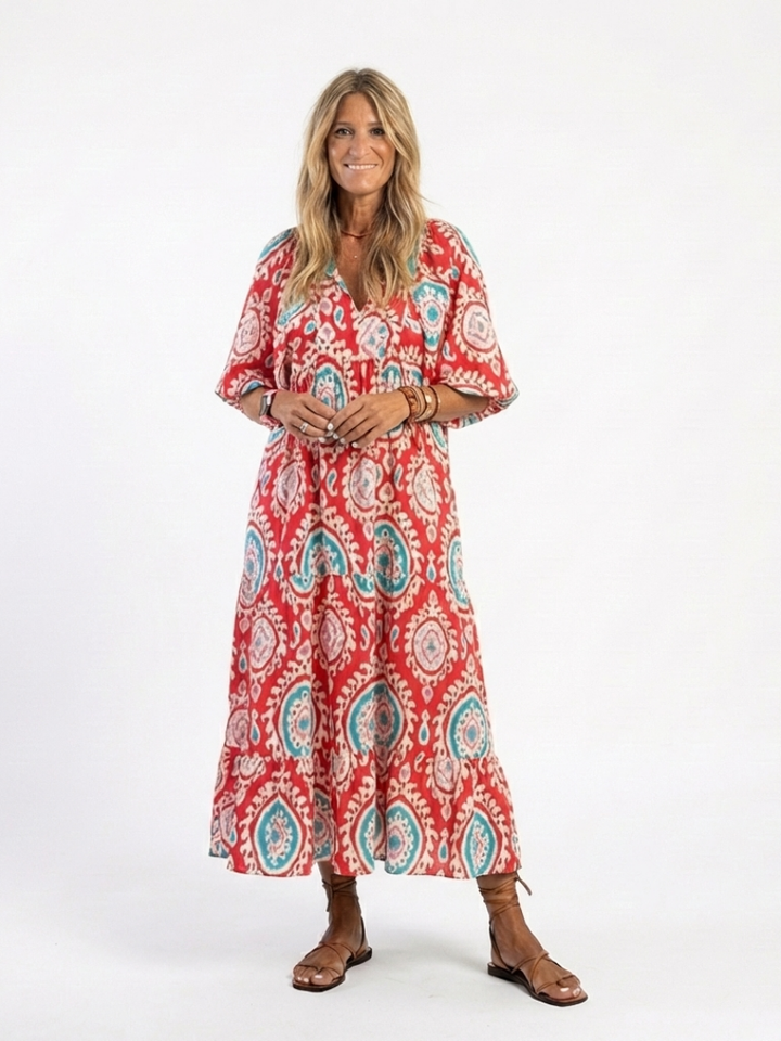 Zaria | Abito Midi con Stampa Paisley