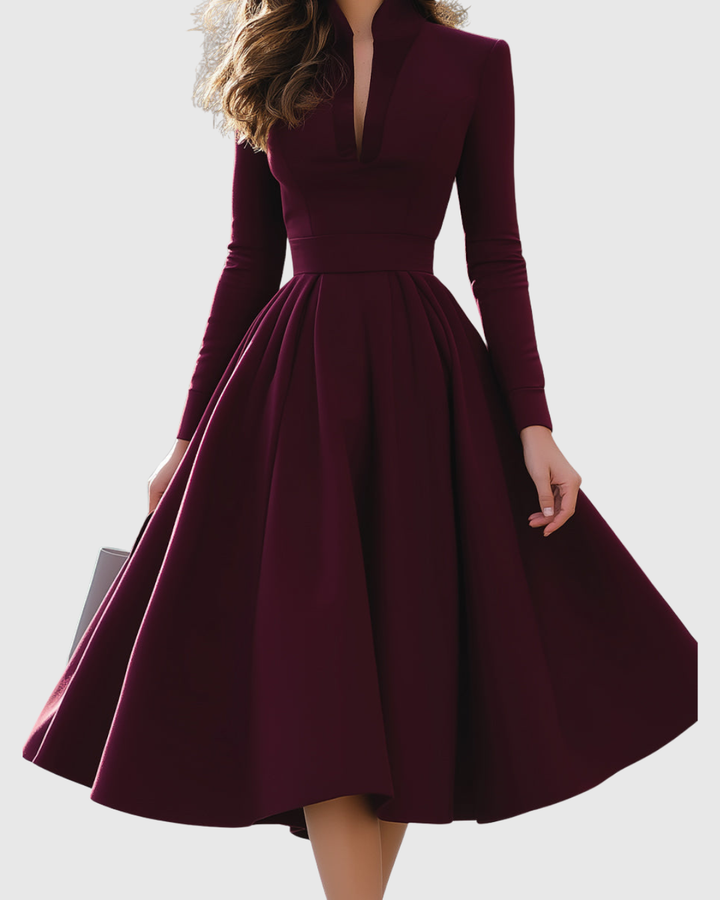 Abito midi Avelina con scollo a V - Maria Milano