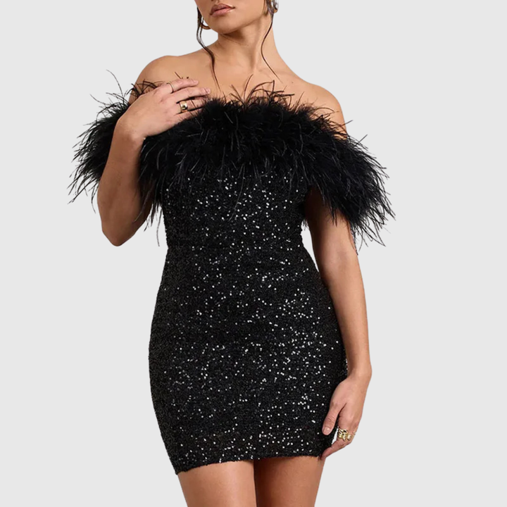 Adriana | Abito Elegante Glitter con Spalle Scoperte