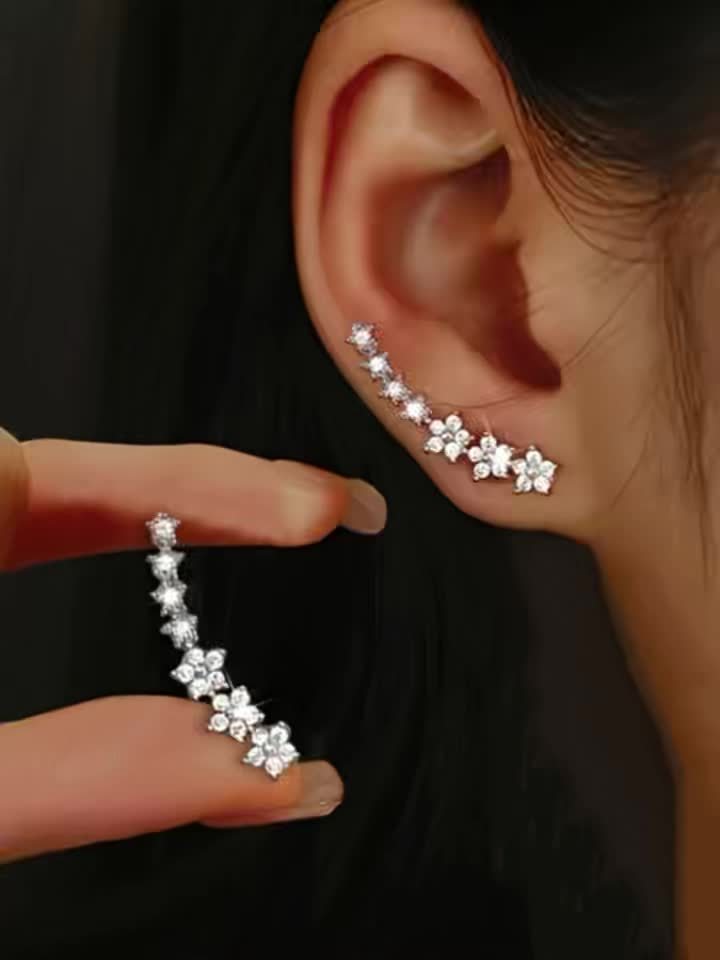Orecchini Floreali con Cristalli