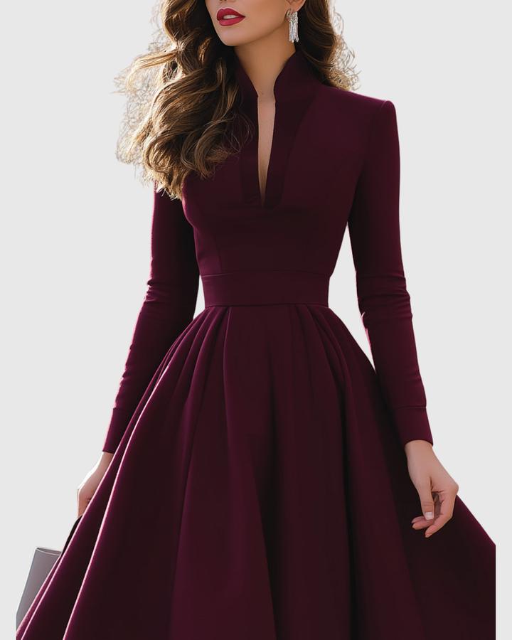 Abito midi Avelina con scollo a V - Maria Milano