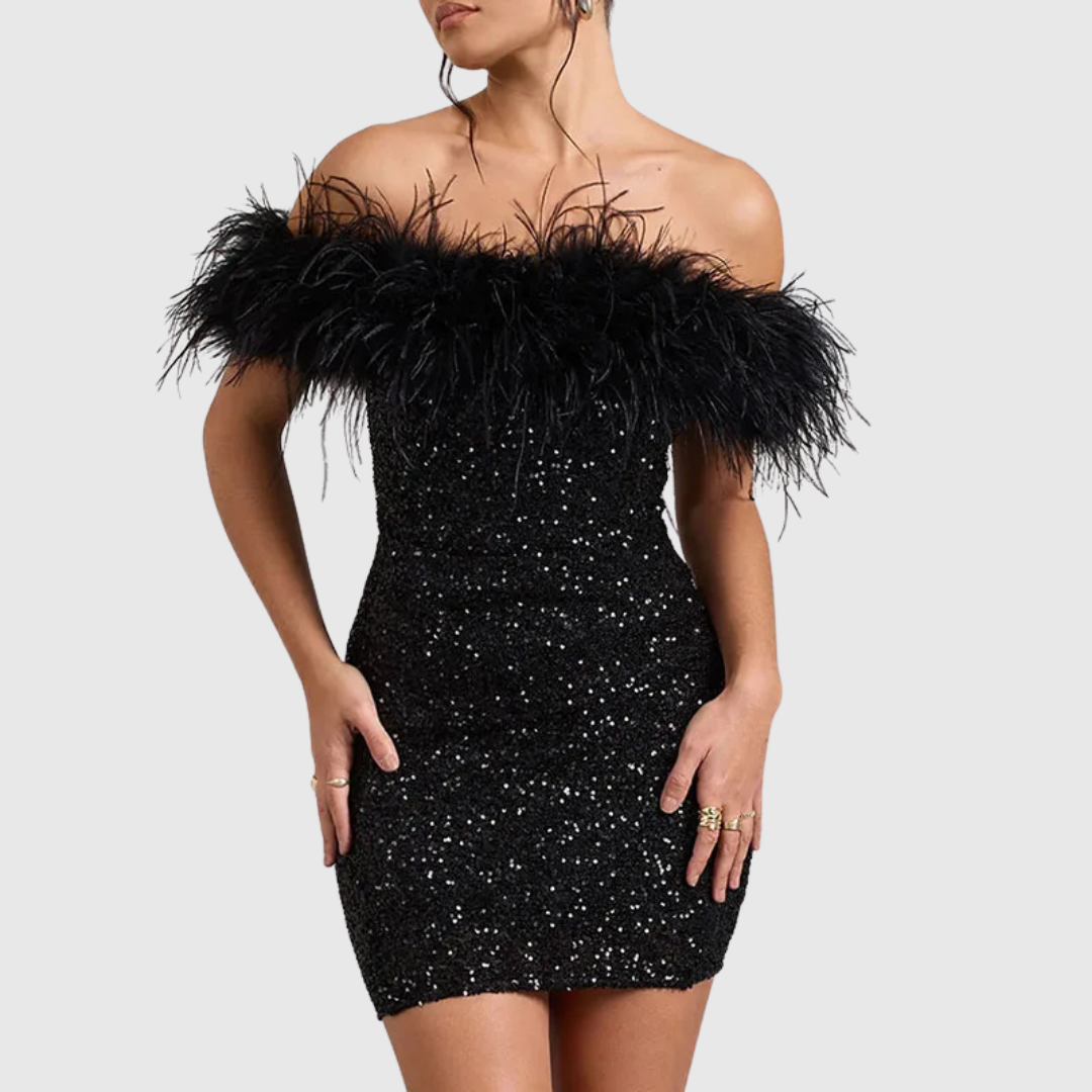 Adriana | Abito Elegante Glitter con Spalle Scoperte