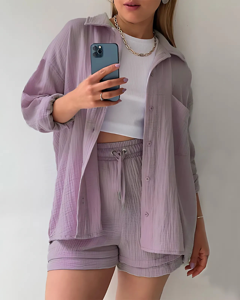 Phoebe | Set estivo in cotone con shorts
