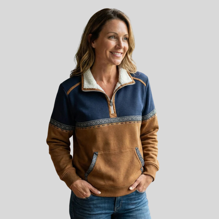 Beatrice | Felpa con Collo Sherpa e Mezza Zip