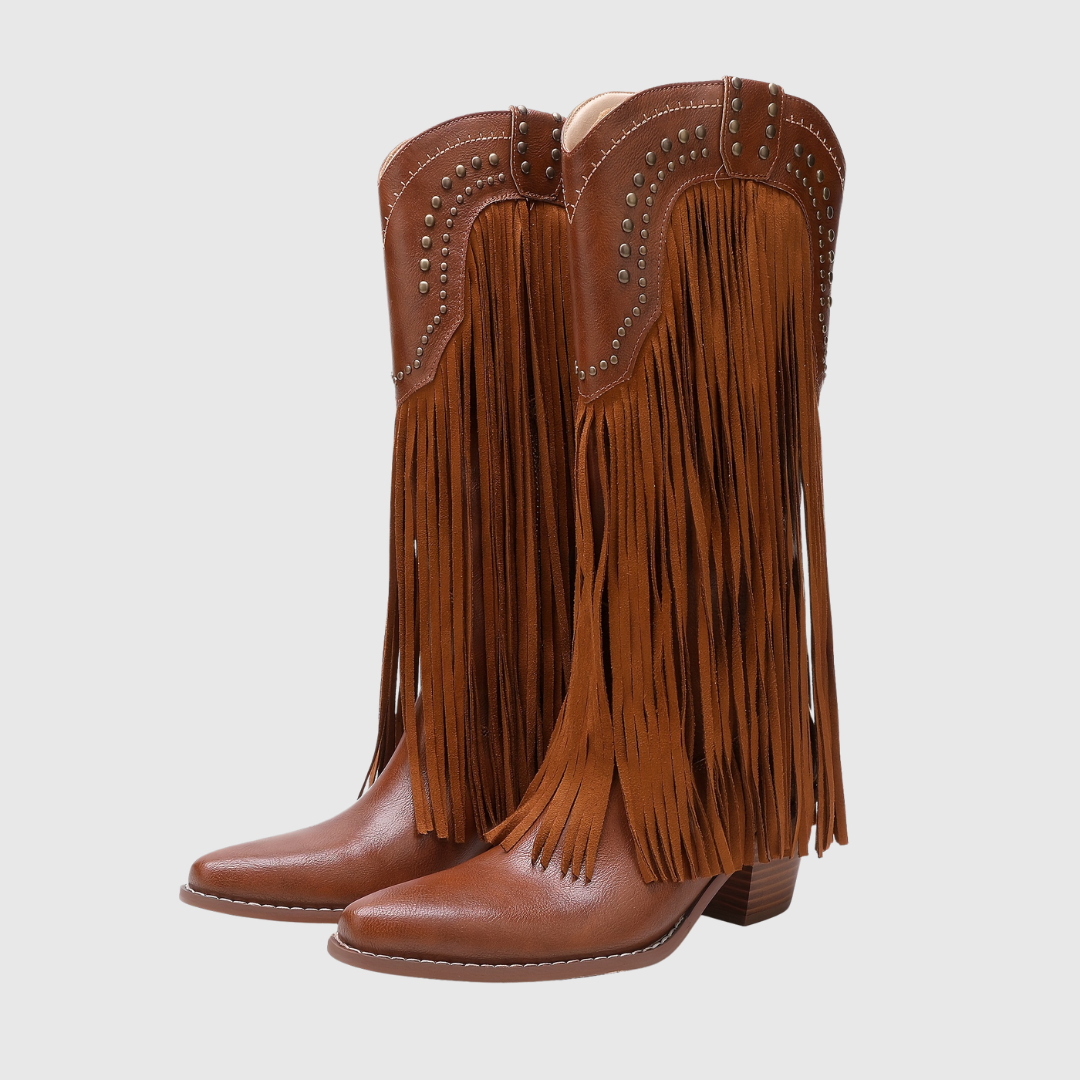 Damaris - stivali western da donna con frange e zip - Maria Milano