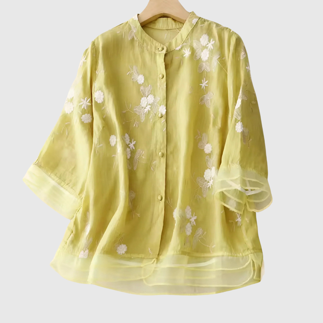 MIREILLE | TOP CON RICAMO FLOREALE