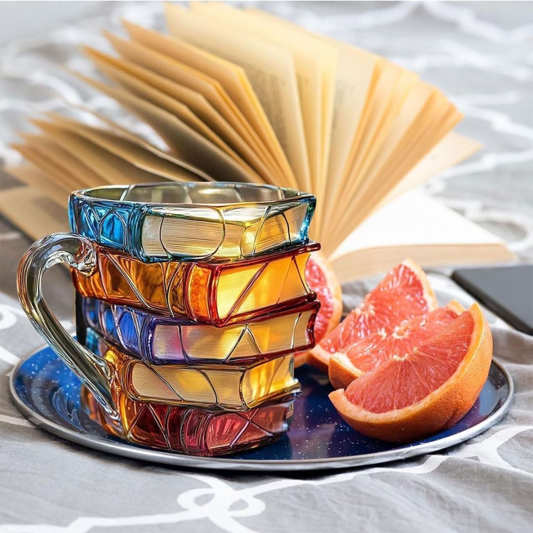 Tazza della Felicità 3D Unica e Fatta a Mano per Appassionati di Lettura