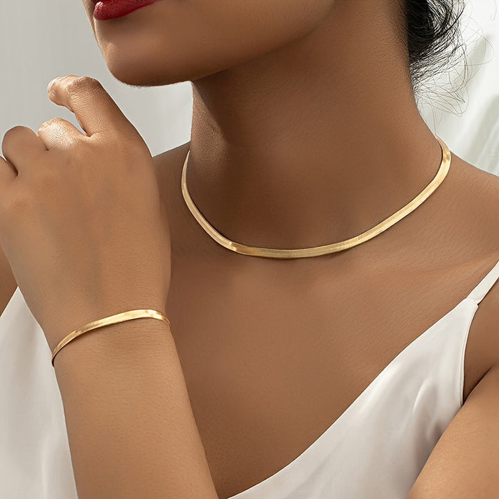 Set collana e bracciale a catena serpente