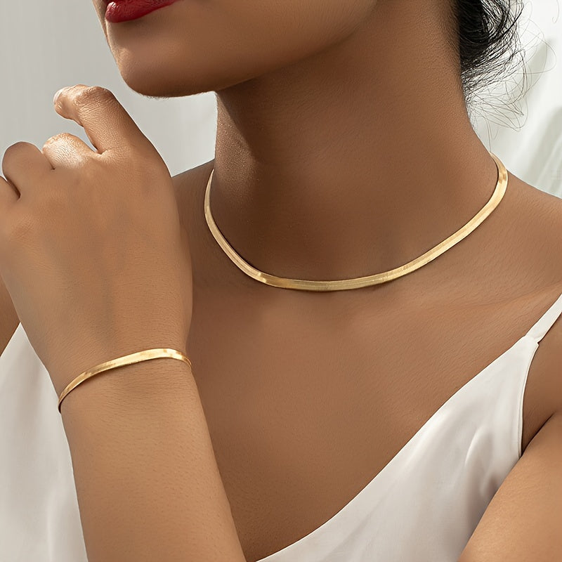 Set collana e bracciale a catena serpente