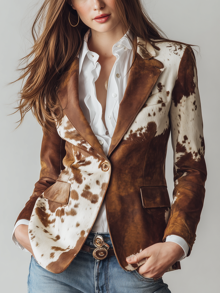Clementine | Blazer vintage animalier da donna - vista 1