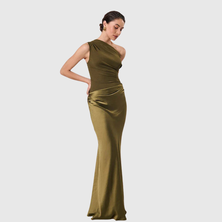 ALEIDA | ABITO MAXI IN RASO MONOSPALLA