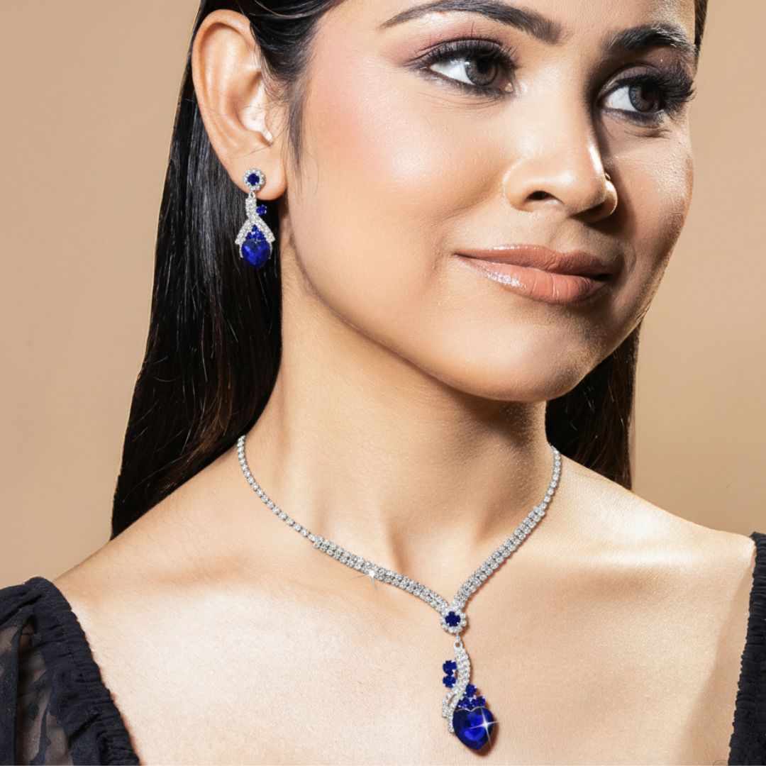 Set collana e orecchini con zirconia