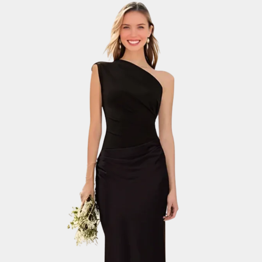 ALEIDA | ABITO MAXI IN RASO MONOSPALLA