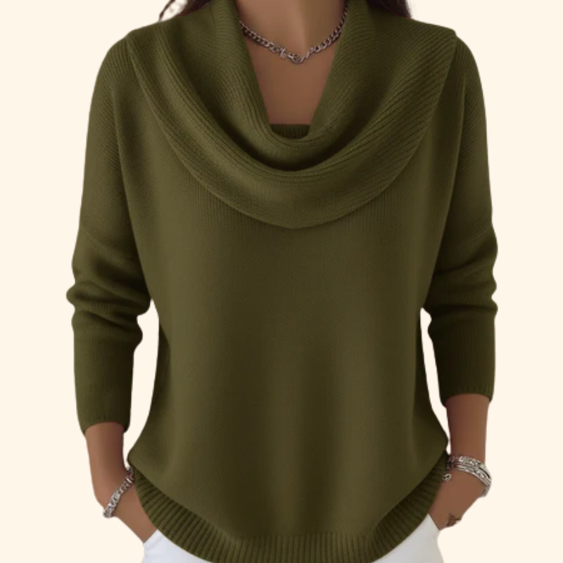 Iole | Maglione Morbido con Collo Drappeggiato