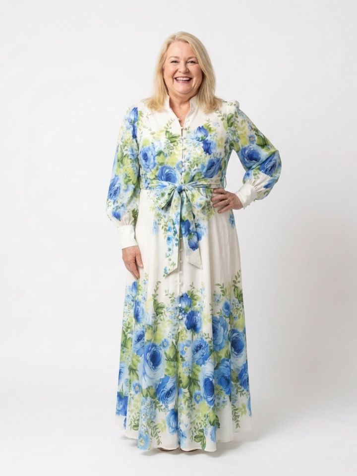 Harper | Abito Maxi Floreale a Maniche Lunghe