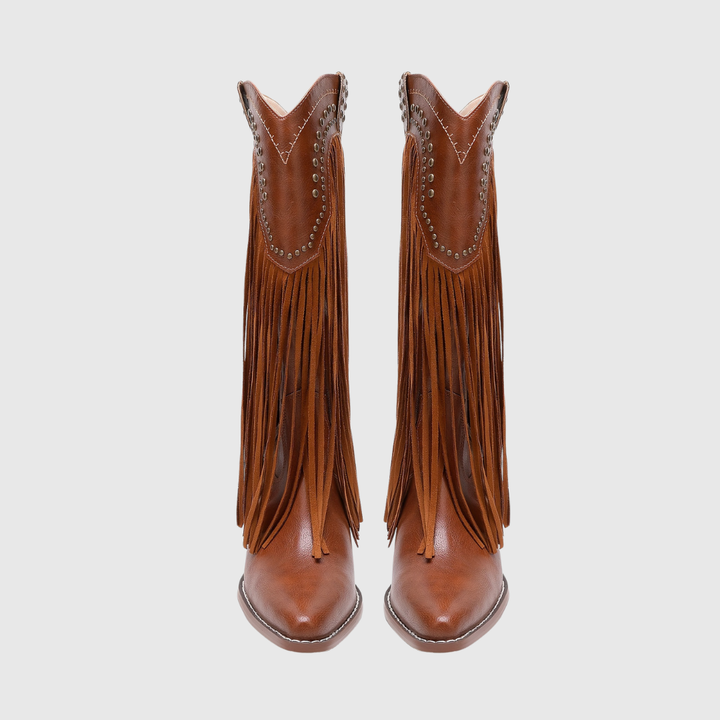 Damaris - stivali western da donna con frange e zip - Maria Milano