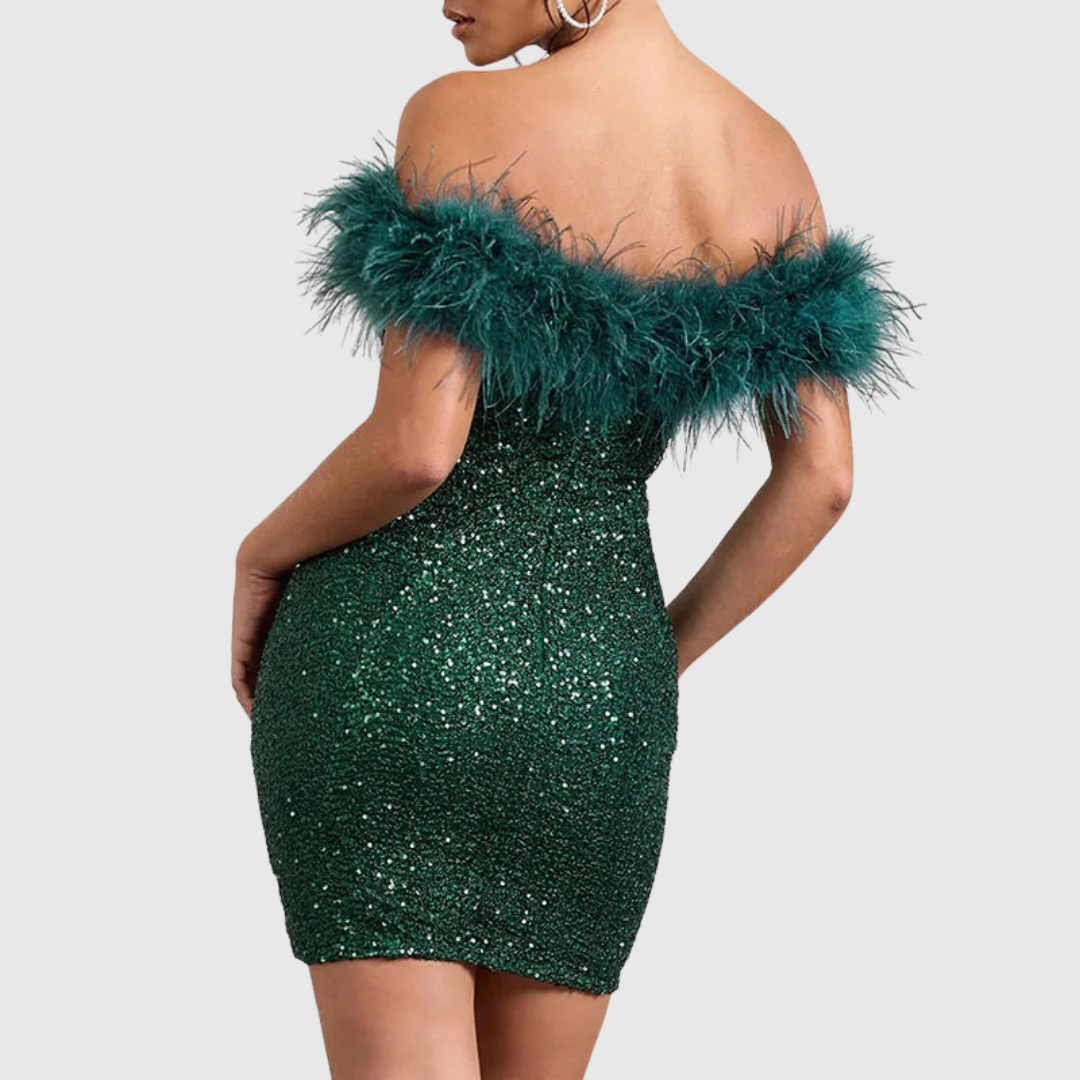 Adriana | Abito Elegante Glitter con Spalle Scoperte