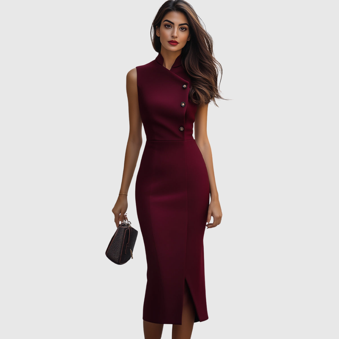 RUBY | ABITO MIDI SENZA MANICHE BORGOGNA