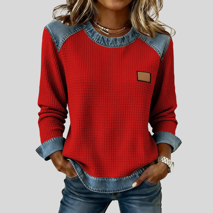 Marta | Felpa Patchwork in Tessuto a Nido d&