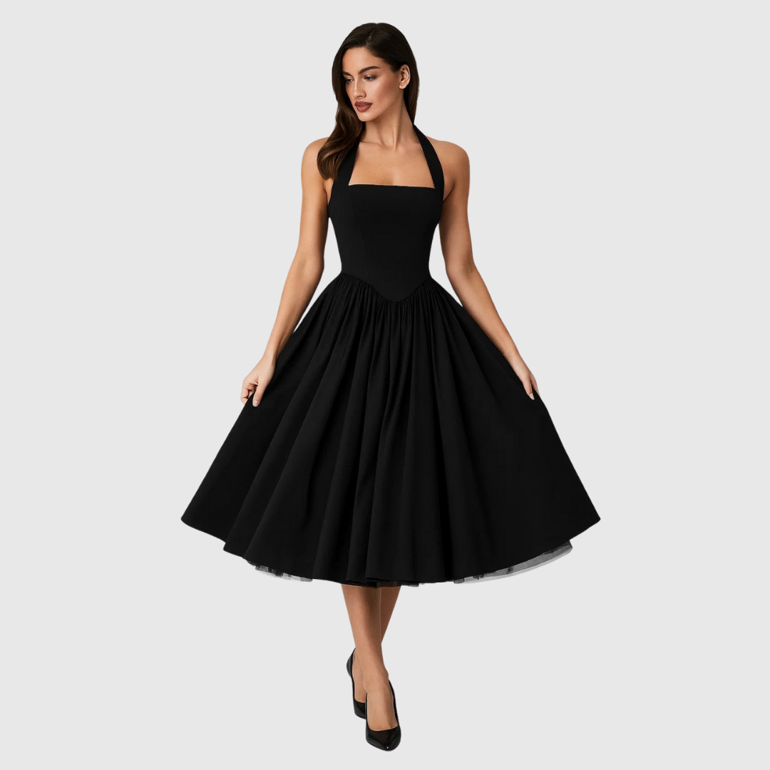 Verity | Abito Midi Halter Ispirato al Vintage