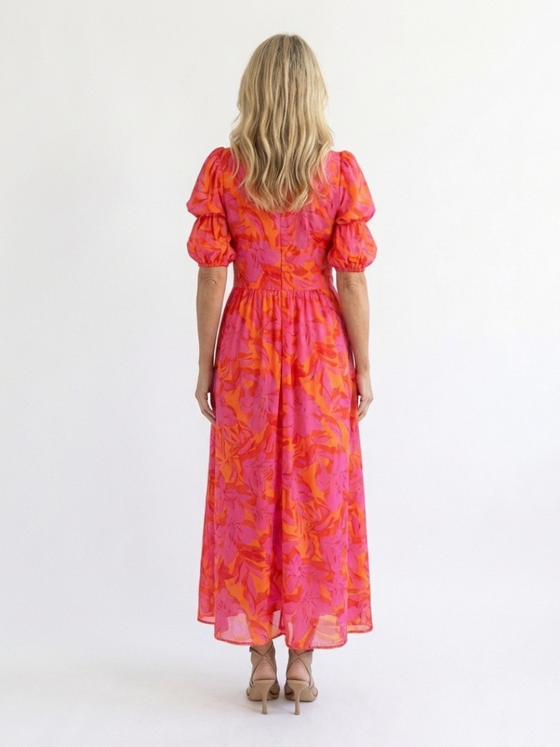 Willow | Abito Midi con Scollo a V e Maniche a Volant