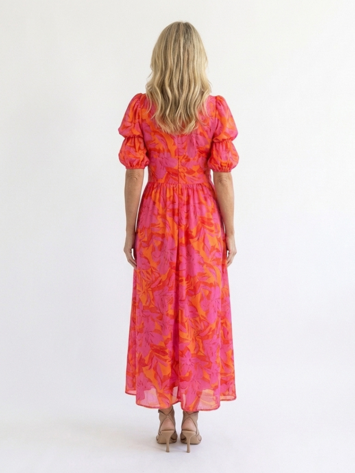 Willow | Abito Midi con Scollo a V e Maniche a Volant