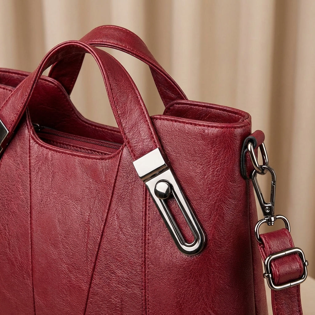 Borsa a Mano in Pelle Sienna