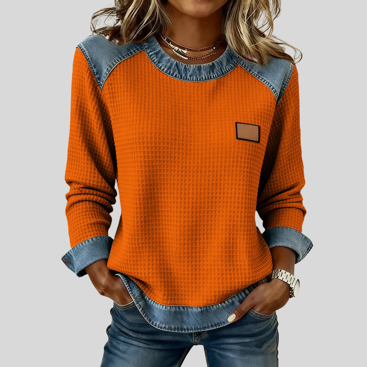 Marta | Felpa Patchwork in Tessuto a Nido d&