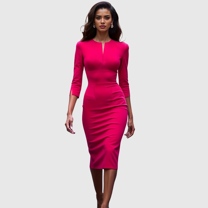 SCARLOT | ABITO MIDI ADERENTE ROSSO