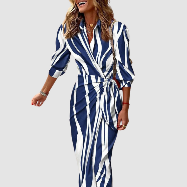 Cecilia | Abito Elegante a Righe