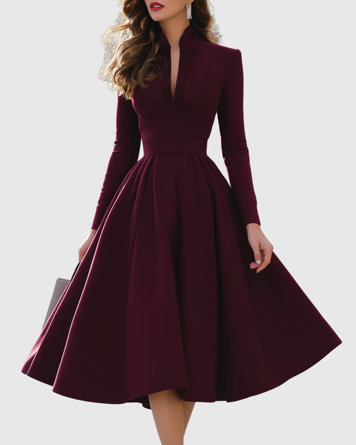 Abito midi Avelina con scollo a V - Maria Milano