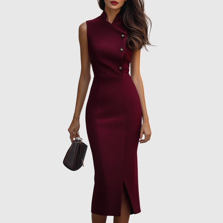 RUBY | ABITO MIDI SENZA MANICHE BORGOGNA