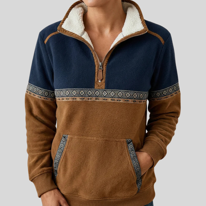 Beatrice | Felpa con Collo Sherpa e Mezza Zip