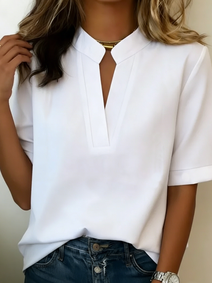 Élise - blusa a maniche corte con scollo a V, immagine 2