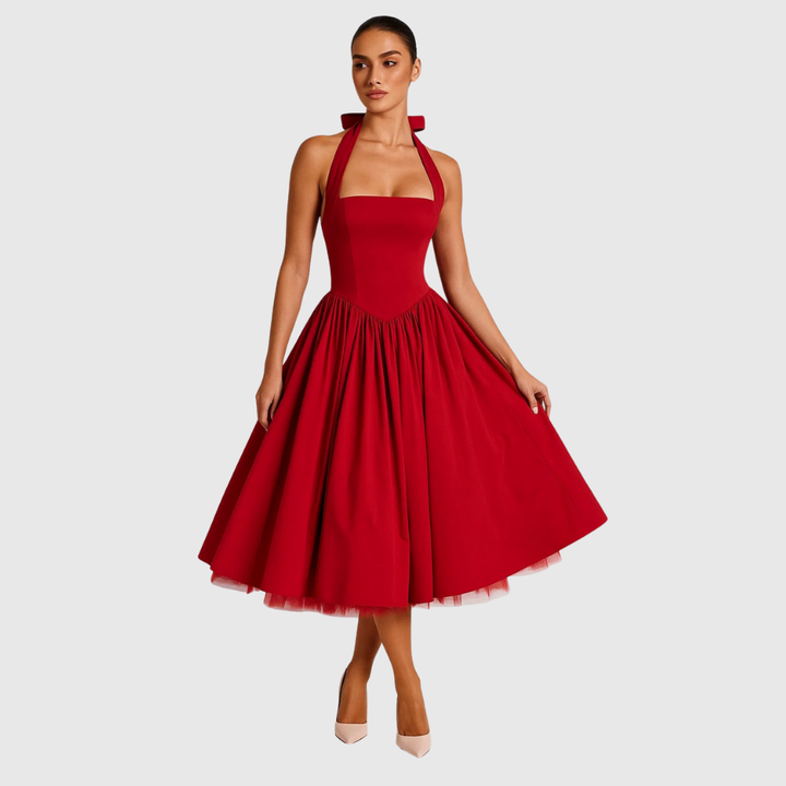 Verity | Abito Midi Halter Ispirato al Vintage