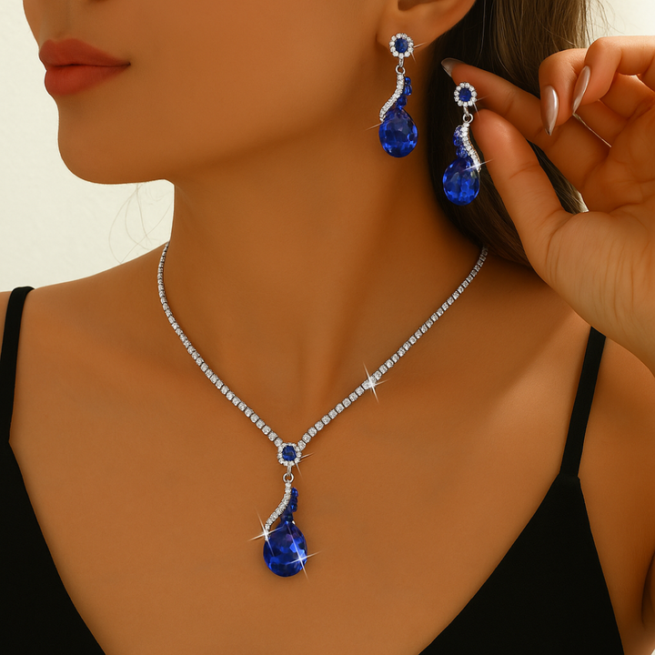 Set collana e orecchini con zirconia