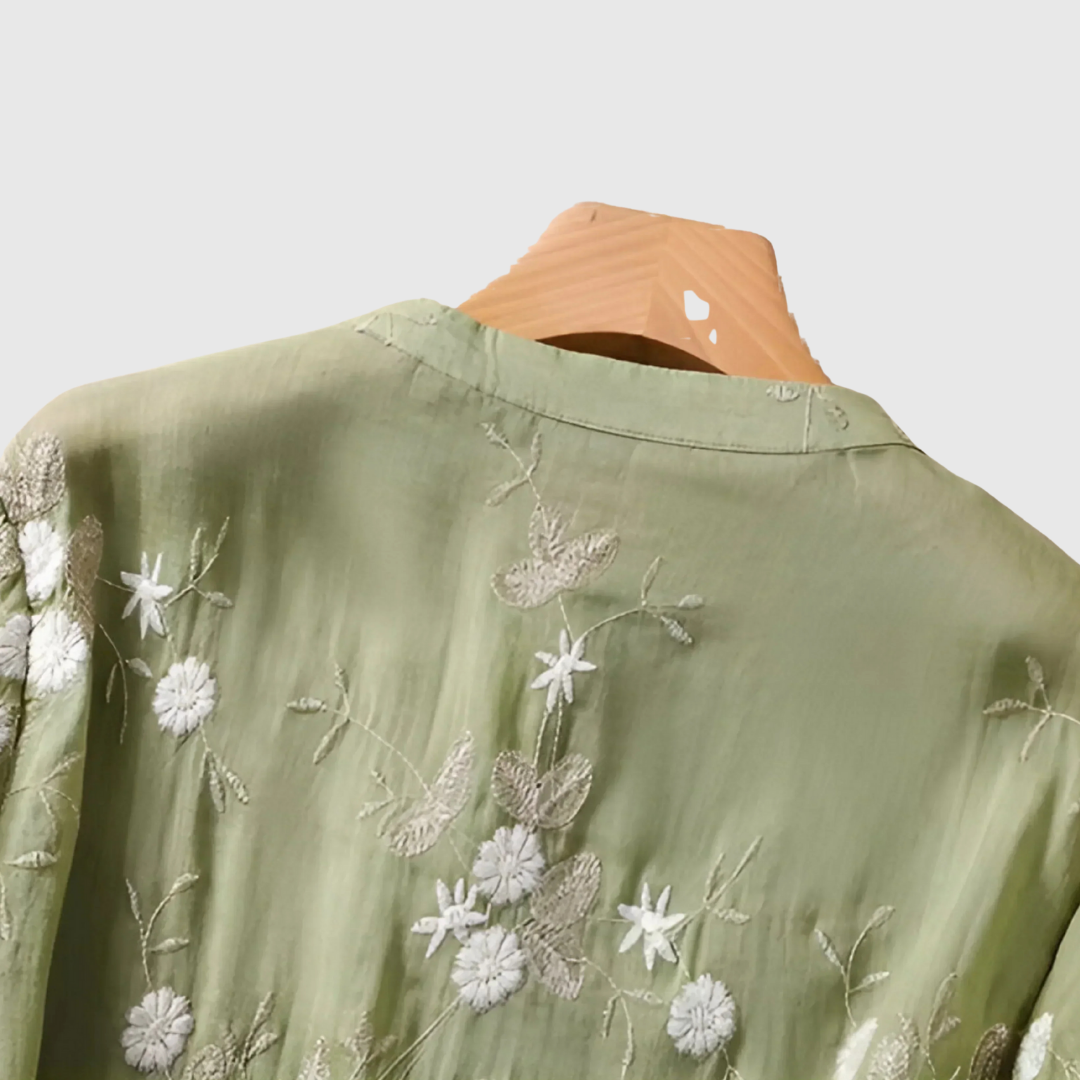 MIREILLE | TOP CON RICAMO FLOREALE