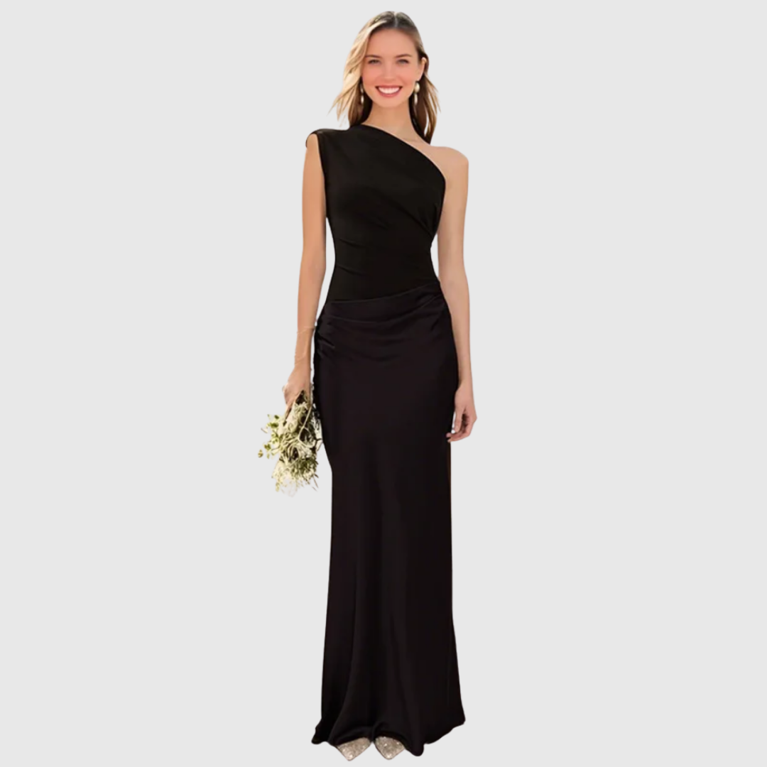 ALEIDA | ABITO MAXI IN RASO MONOSPALLA